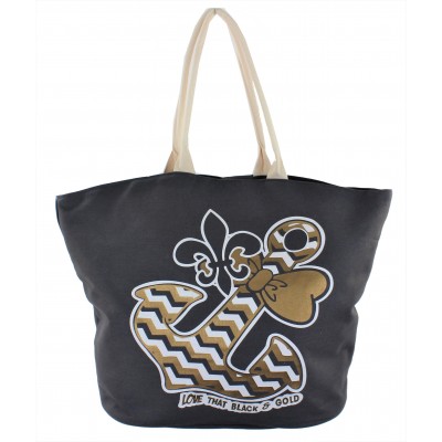 9212- GREY BOW ANCHOR CANVAS TOTE BAG